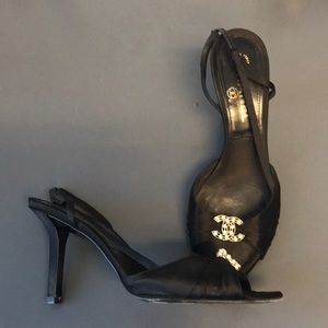 Chanel Shoe Heel 36 1/2 Black Pearl